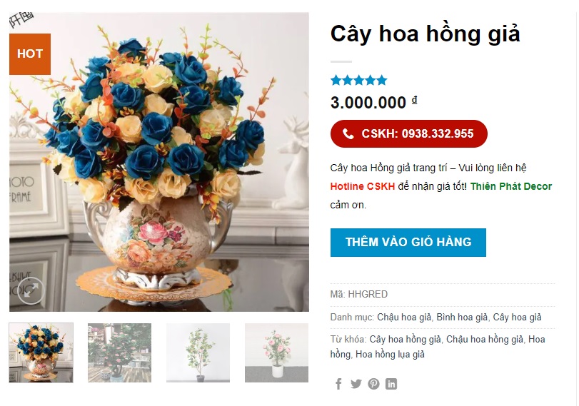 Hoa hồng giả - lụa cao cấp - Thiên Phát Decor