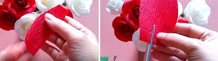 Cách làm hoa hồng ghép cánh bằng giấy nhún bền đẹp -b1