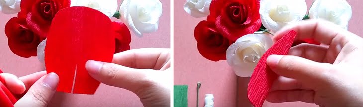 Cách làm hoa hồng ghép cánh bằng giấy nhún bền đẹp -b2